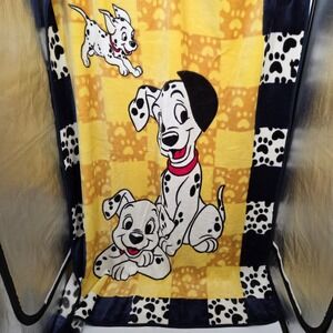 VTG HUGE Rare Disney 101 Dalmatians Throw Blanket 76"x58" | Puppies Playful